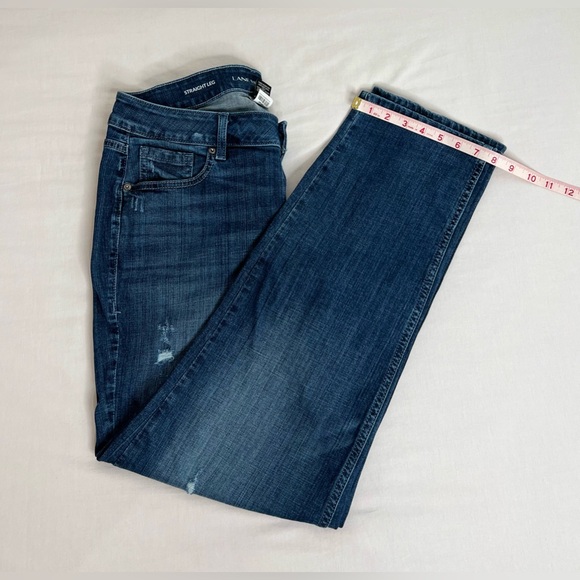 Lane Bryant Women's Size 14 Blue Straight Elastic Waist Dark Wash Stretch Jeans - Picture 9 of 10